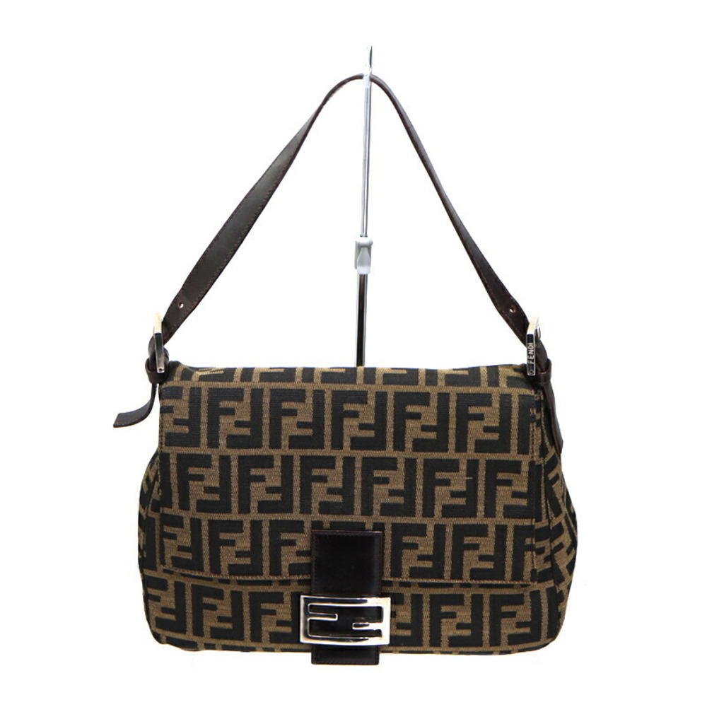 Fendi Mamma Bucket Brown Canvas Leather